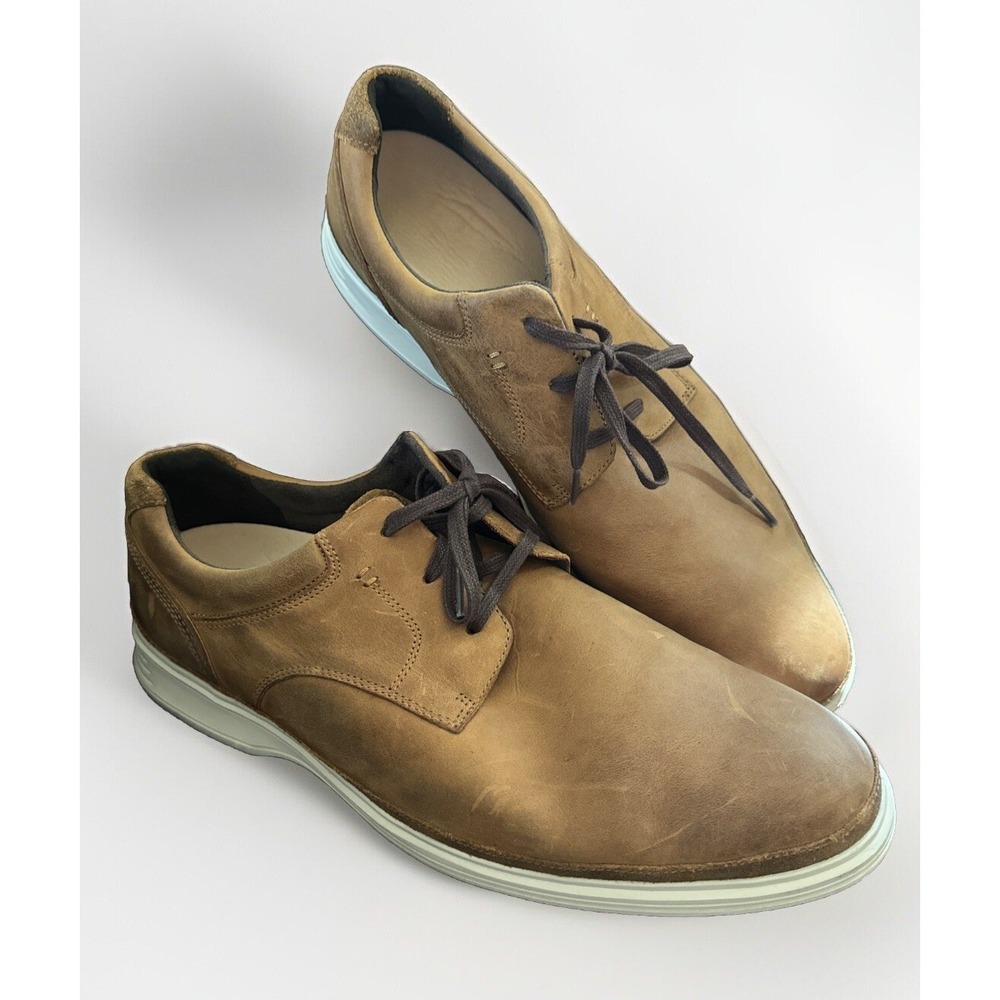 Rockport DresSports 2 Go Plain Toe Oxford Dress Shoes Mens 15 Wide Brown Leather